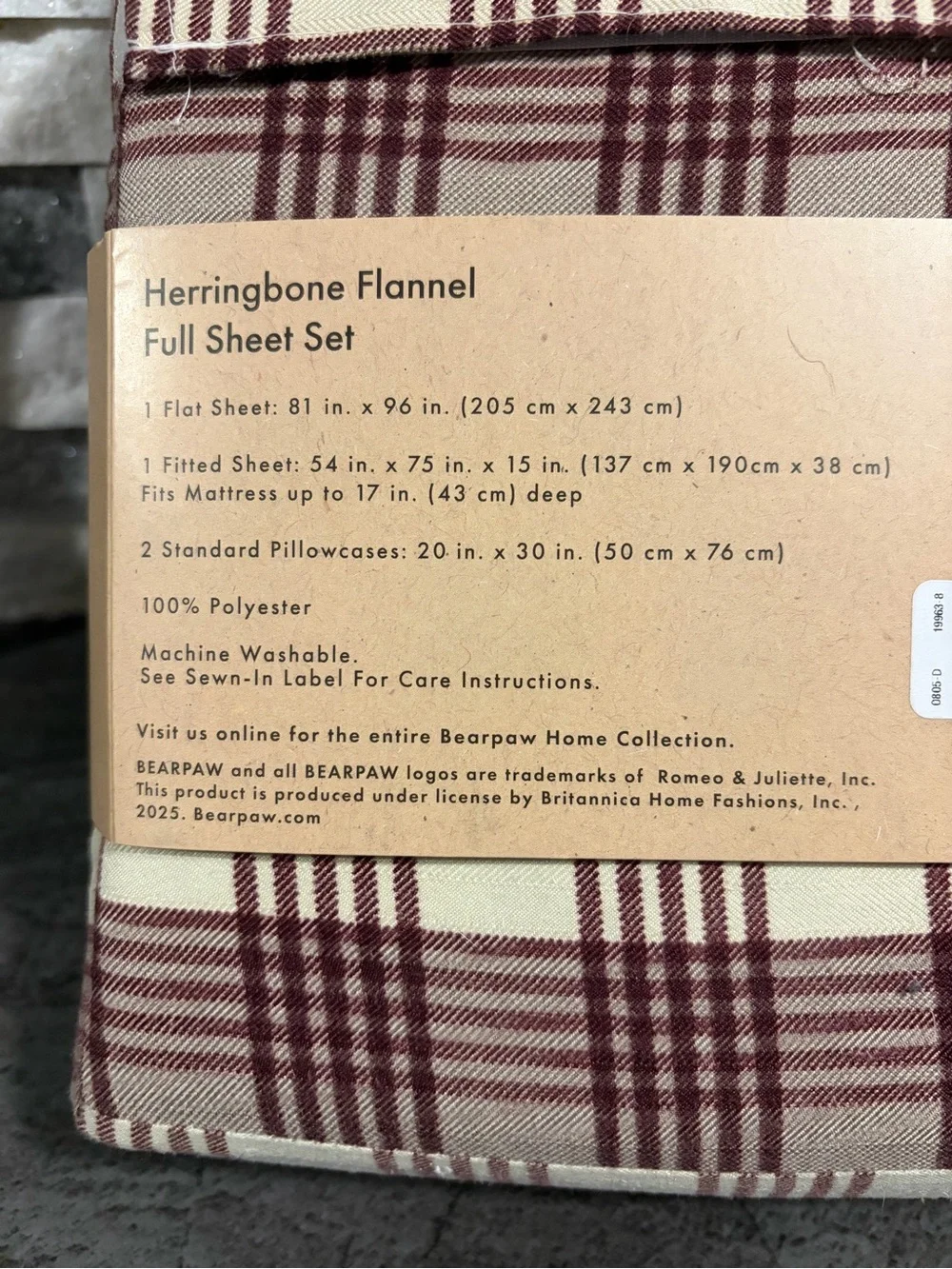 BearPaw Plaid Flannel Sheet Set-Full